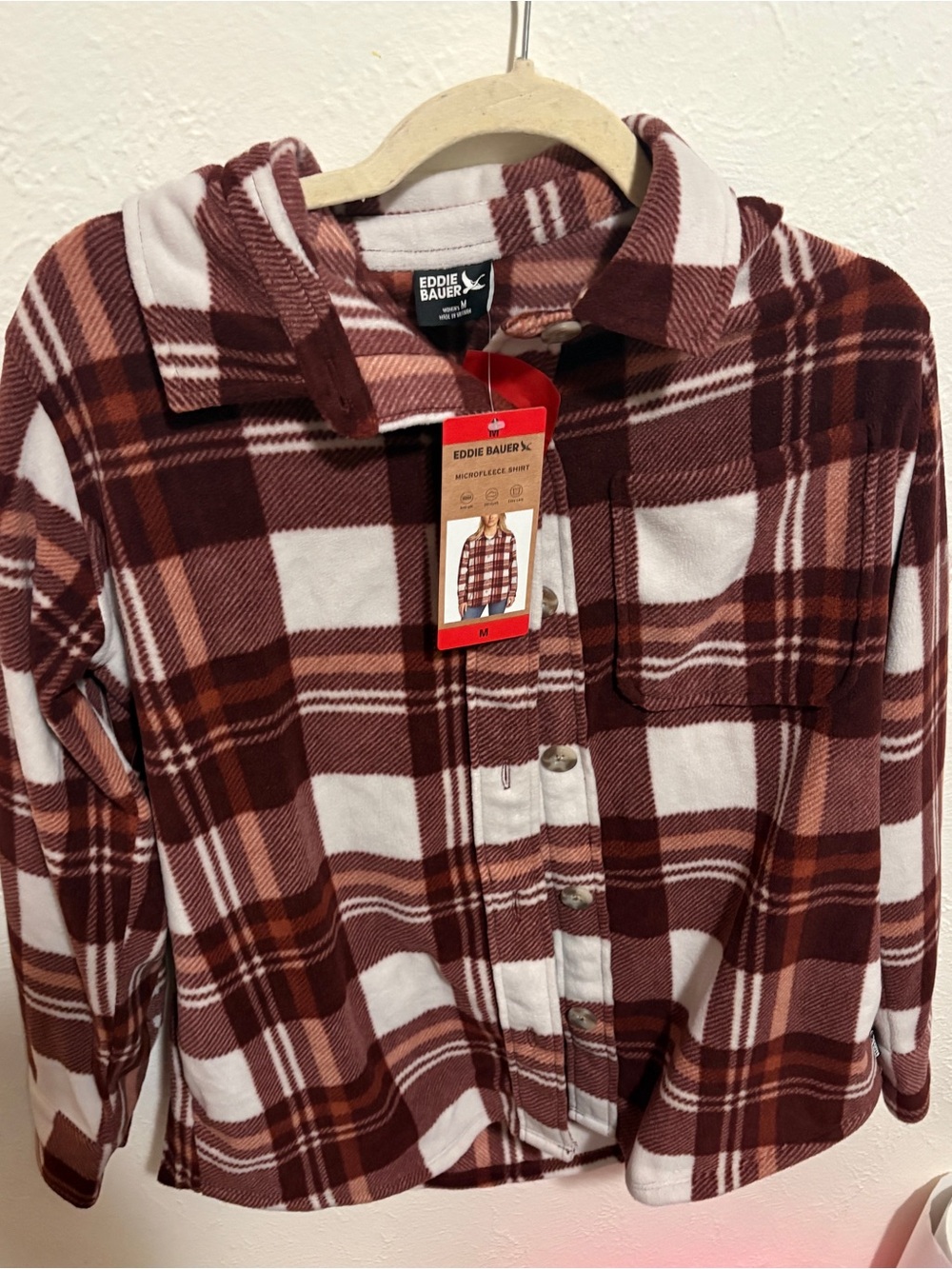 Eddie Bauer women's medium button down  Fleece Shirt Jacket new with tags